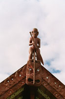 Figur auf Maori-Versammlungshaus